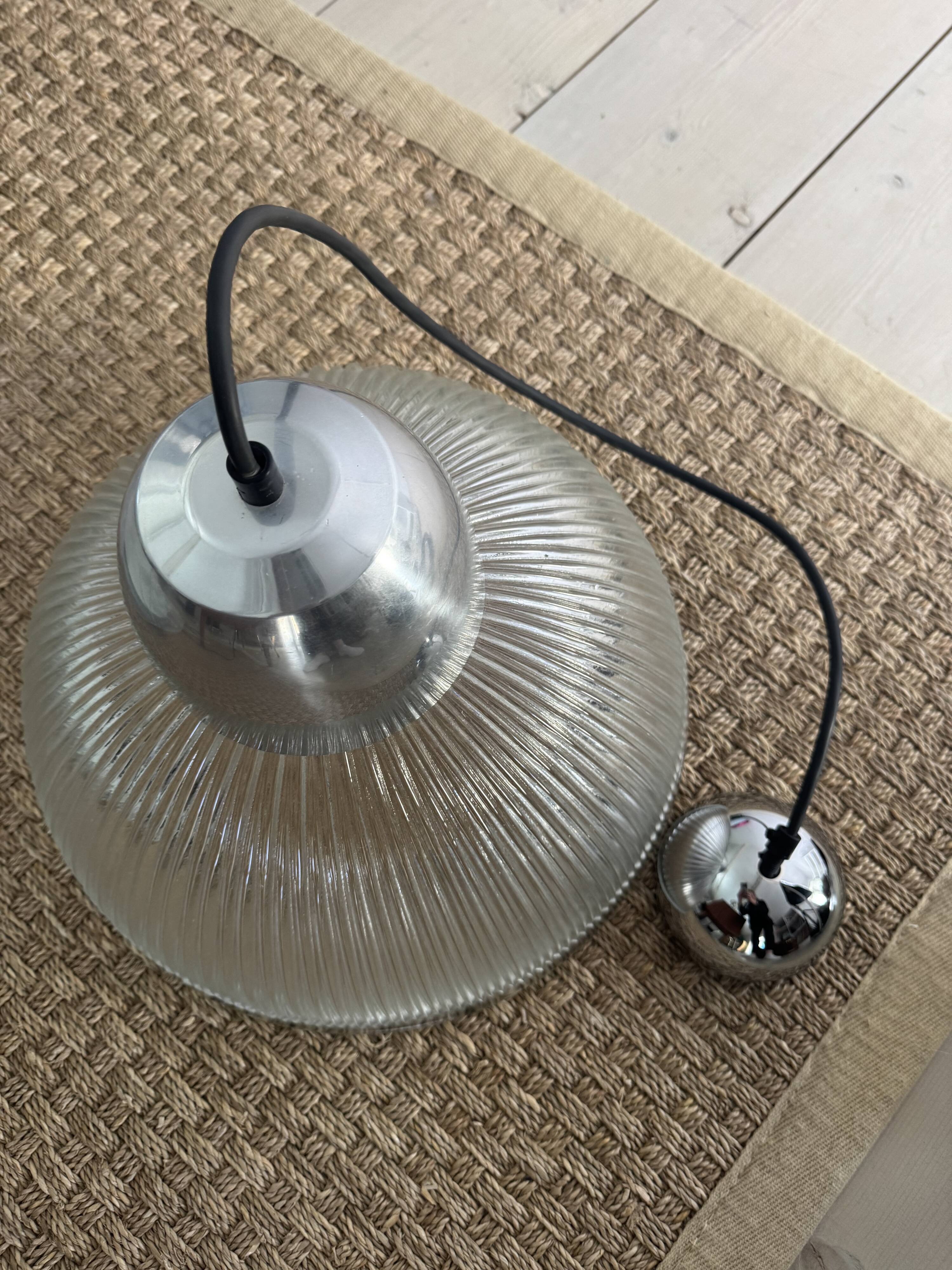 Vintage prismatic glass pendant light