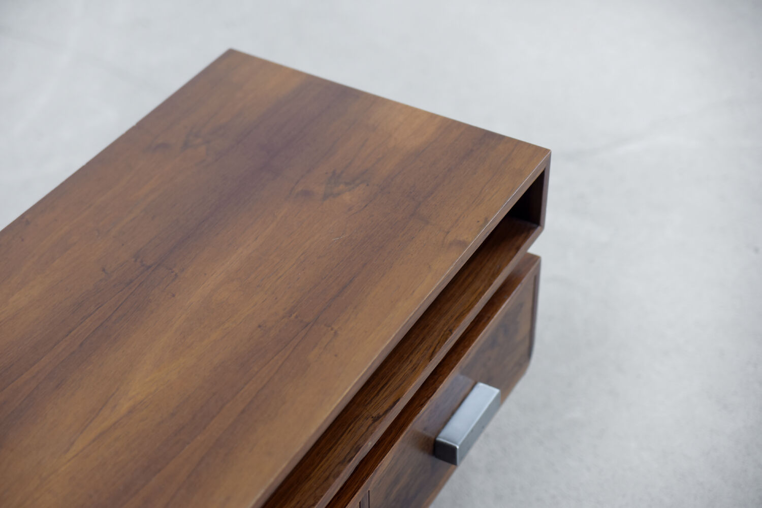 Coiffeuse scandinave moderne en palissandre avec miroir oblong, années 1970