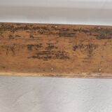 Pine bench with backrest, 2.5 metres long, 1950s.