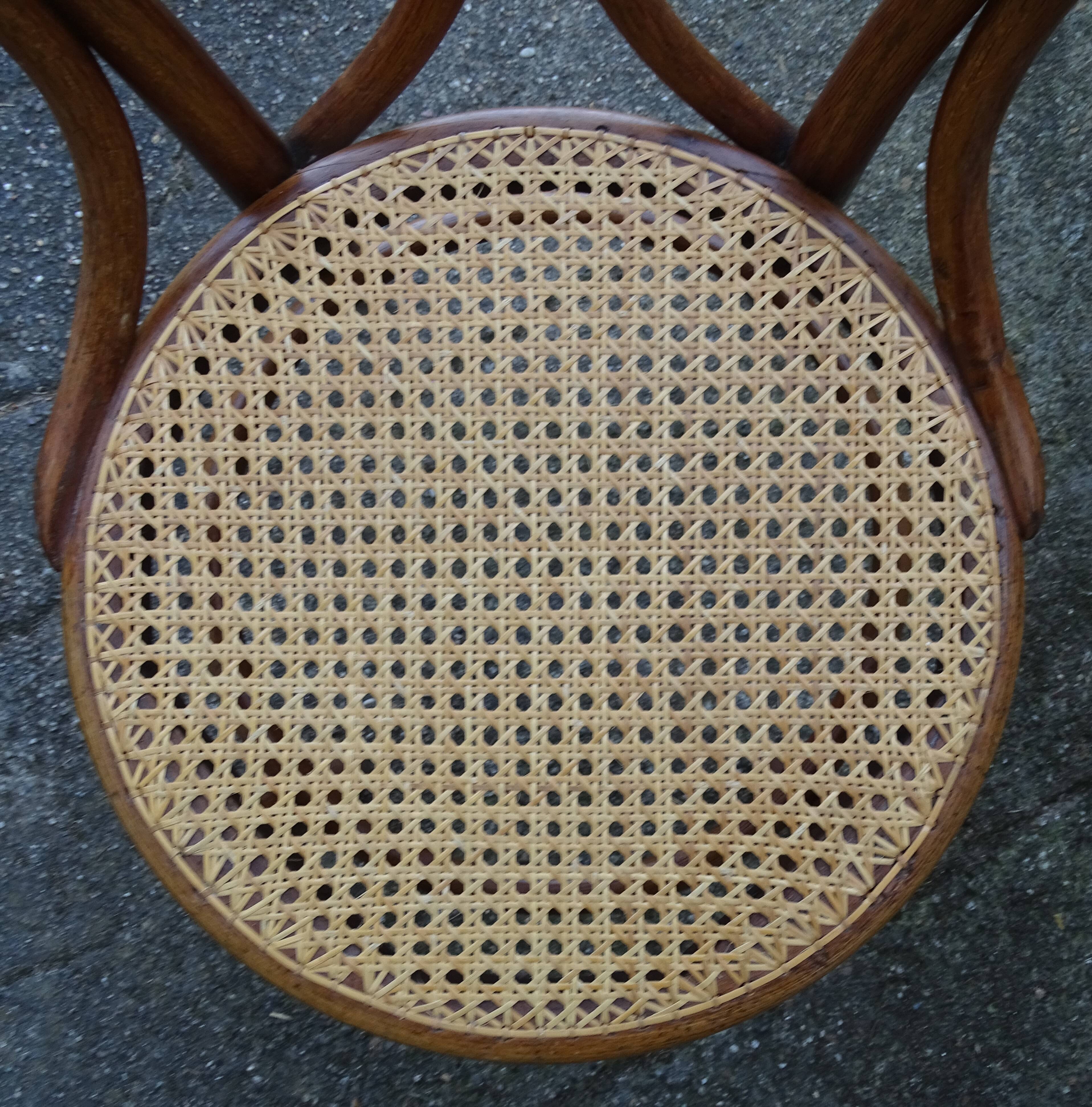 2 Thonet No. 19 chairs with new "oak-style" caning.