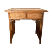 Console en rotin et bois 1950