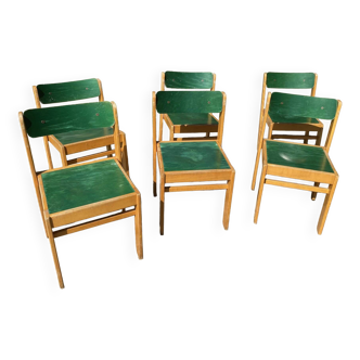 Suite 6 chaises Baumann 1984