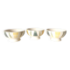 set of three small white, green and yellow bowls and Sarreguemines