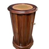 Round wooden bedside table, 1 door