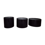 Set of 3 wooden pull-out coffee tables in dark brown lacquered finish