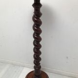 Sellette colonne en hêtre en bois tourné années 40