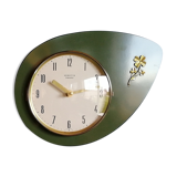 Vintage formica clock silent wall clock "golden green star"