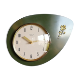 Horloge formica vintage "vedette vert doré"