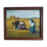 Painting "of the gleaners", Reproduction Courtel after the work of Millet