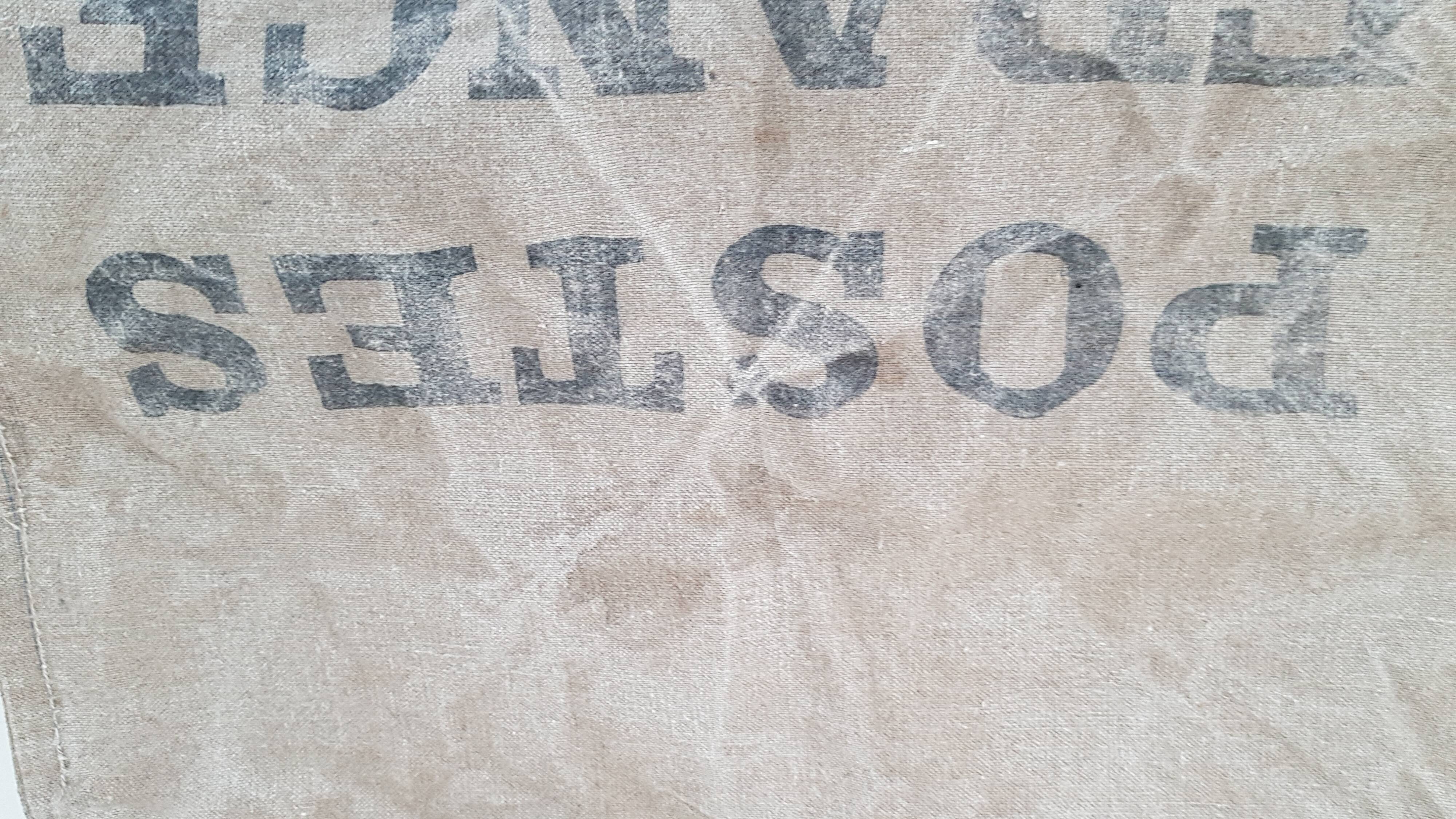 Old cotton postbag