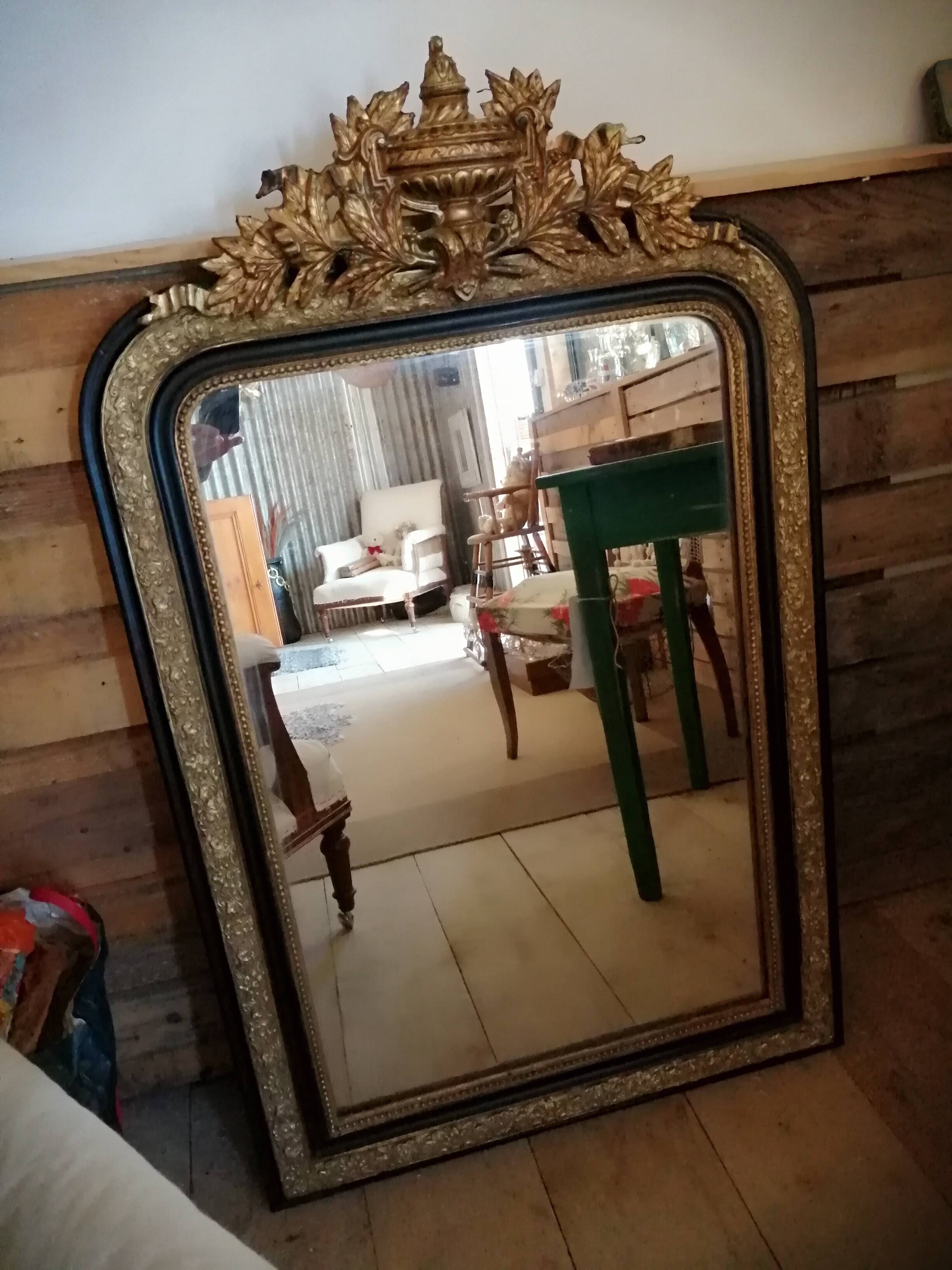 Old gilded mirror Napoleon III style