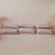 Set of 6 vintage knife holders in white and pink ceramic