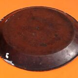Painted sheet metal serving tray Fruit basket decor on beige background with marbled effect