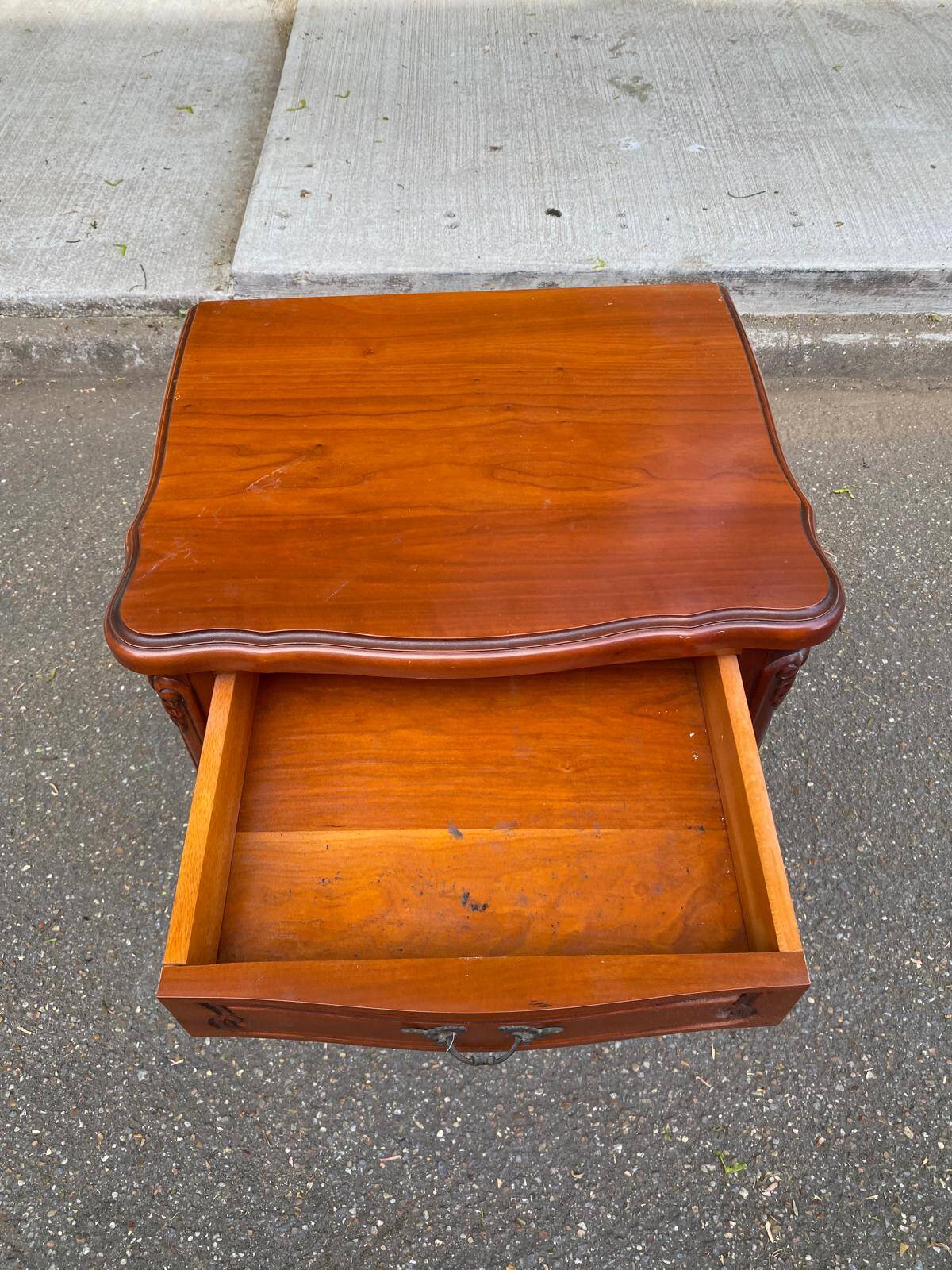 Louis XV bedside table in cherry wood 1970