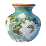 Flowered ceramic vase