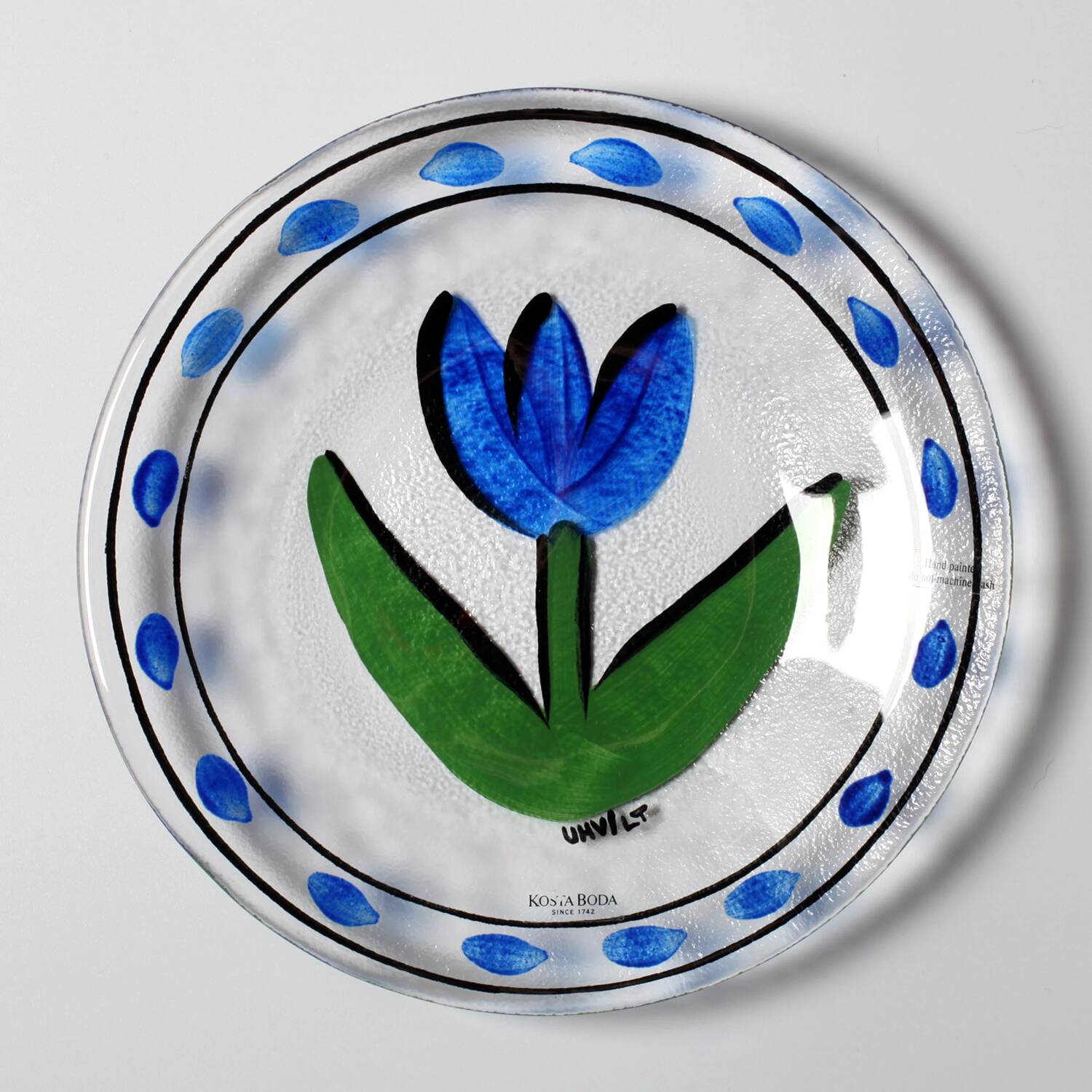 Kosta Boda Tulip Glass Plate: Ulrica Hydman Vallien, Swedish Design