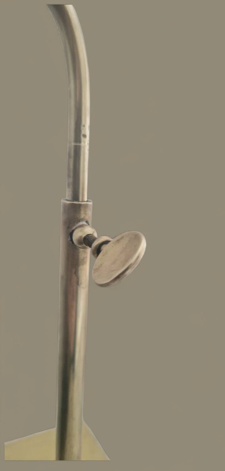 Antique brass and opaline glass lamp – Modernist piece, 1940s
