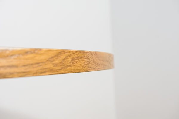 Table à manger ronde en chêne, Danemark, années 1970