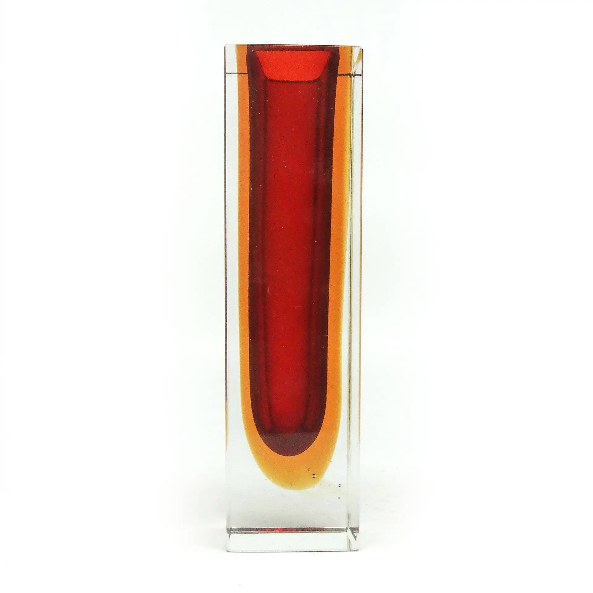 Sommerso vase, mid-century modern, glass, designed by F. Poli, Italy, 1950s