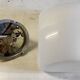 Square opaline globe ceiling or wall light, 25 cm - mid-20th century