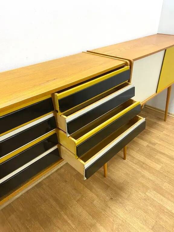 Retro chests of drawers, Jiří Jiroutek, 1960s, Czechoslovakia