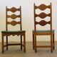 Six vintage 1960s Danish ladderback oak chairs, Henning Kjærnulf brutalist style
