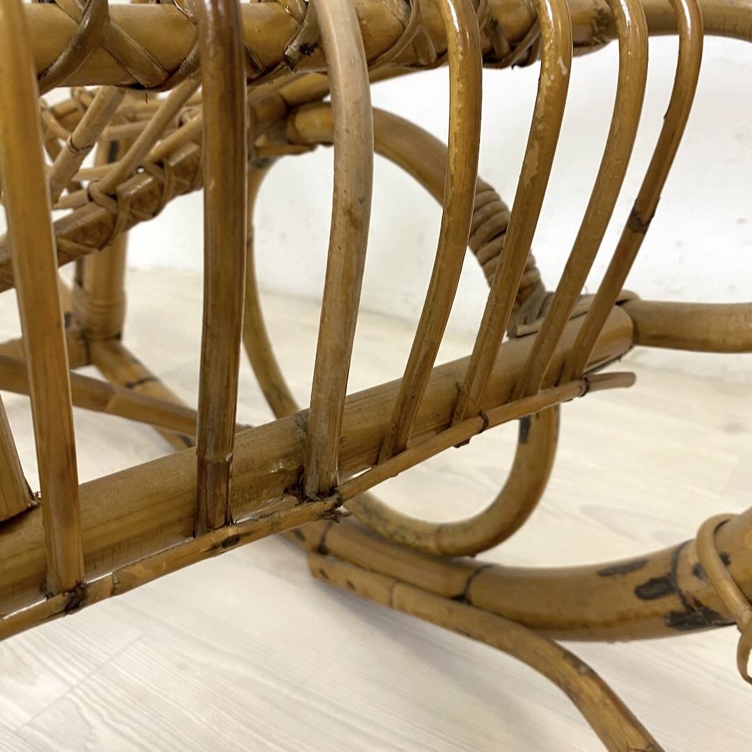Vintage 1960s rattan rocking chair