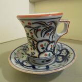 Cup and saucer, brulot, Bayeux porcelain 19th century