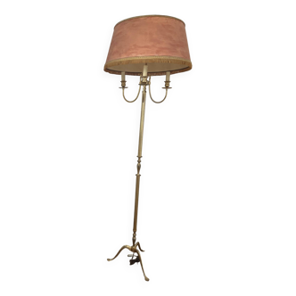 Brass tripod floor lamp