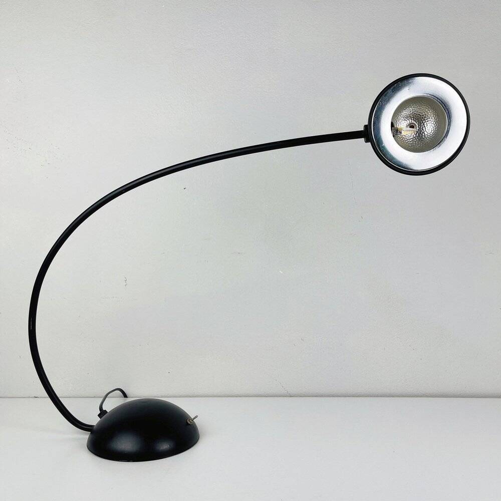 Black Italian desk lamp by C. Zaffaroni Turate, 1980s.