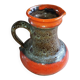 Vintage cruche – Red and brown flamed enamel – Numbered – 1950s–60s