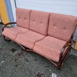 Sofa and 2 rattan armchairs from 1970