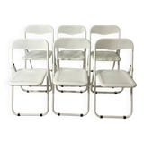 perforated metal folding chairs, vintage design from the 1970s