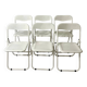 chaises pliantes en métal perforée, design vintage annees 1970
