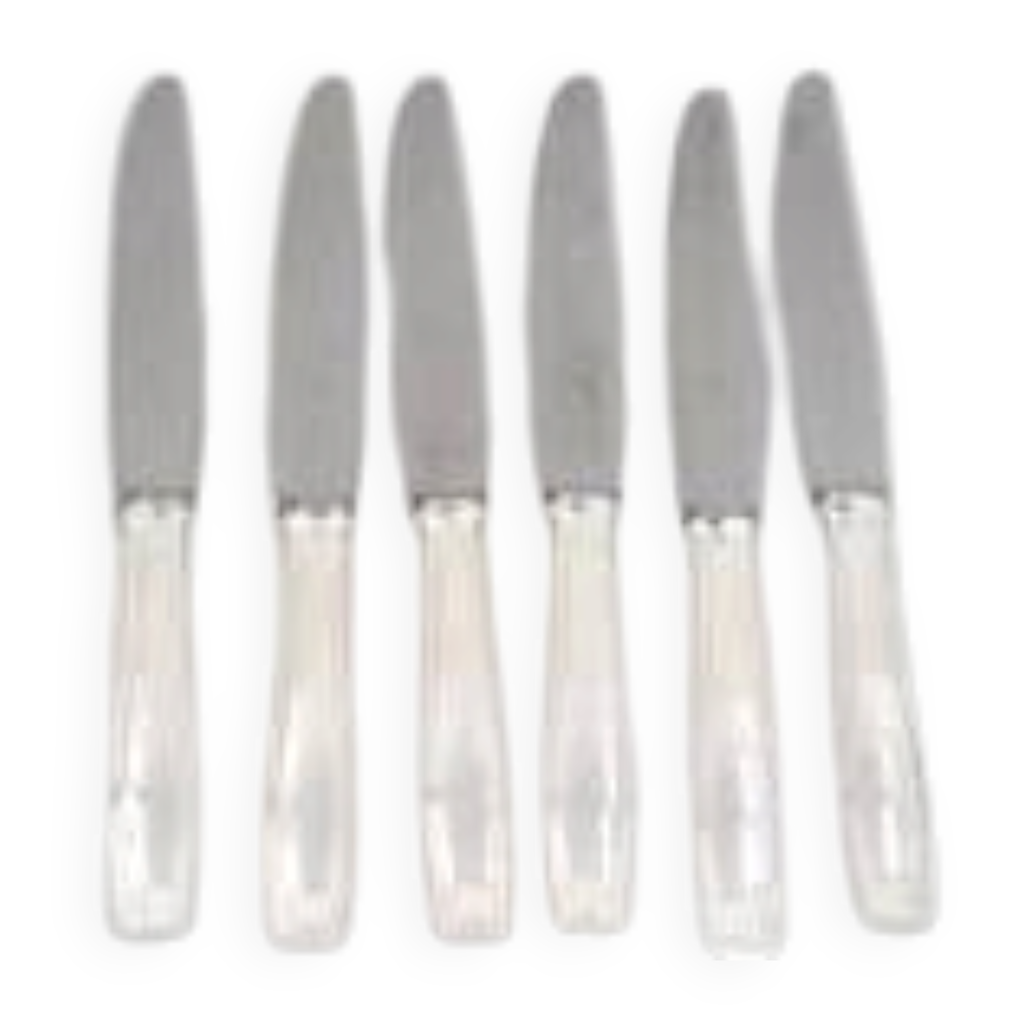 Alfénide, Christofle, Cirta, Art Deco, 6 silver-plated table knives.