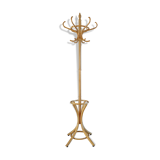 Curved wooden parrot coat rack