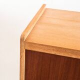 Vintage high buffet. Oak and mahogany veneer, France, 1960s.