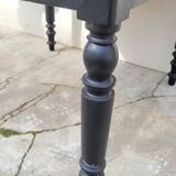 Antique patinated bistro farmhouse table, one drawer