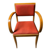 Fauteuil club accoudoirs en arc de cercle dit « ponts » années 50