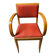 Club armchair with curved armrests known as "bridges" from the 1950s.