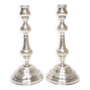 Bougeoirs métal argenté