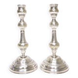 Silver metal candlesticks