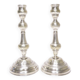Silver metal candlesticks