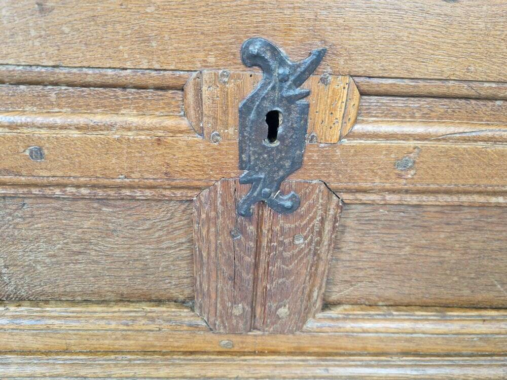 Antique Brutalist Chest in Oak, 1800