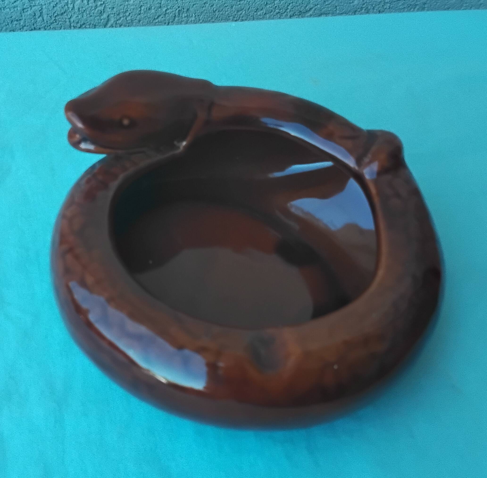 Ceramic snake ashtray