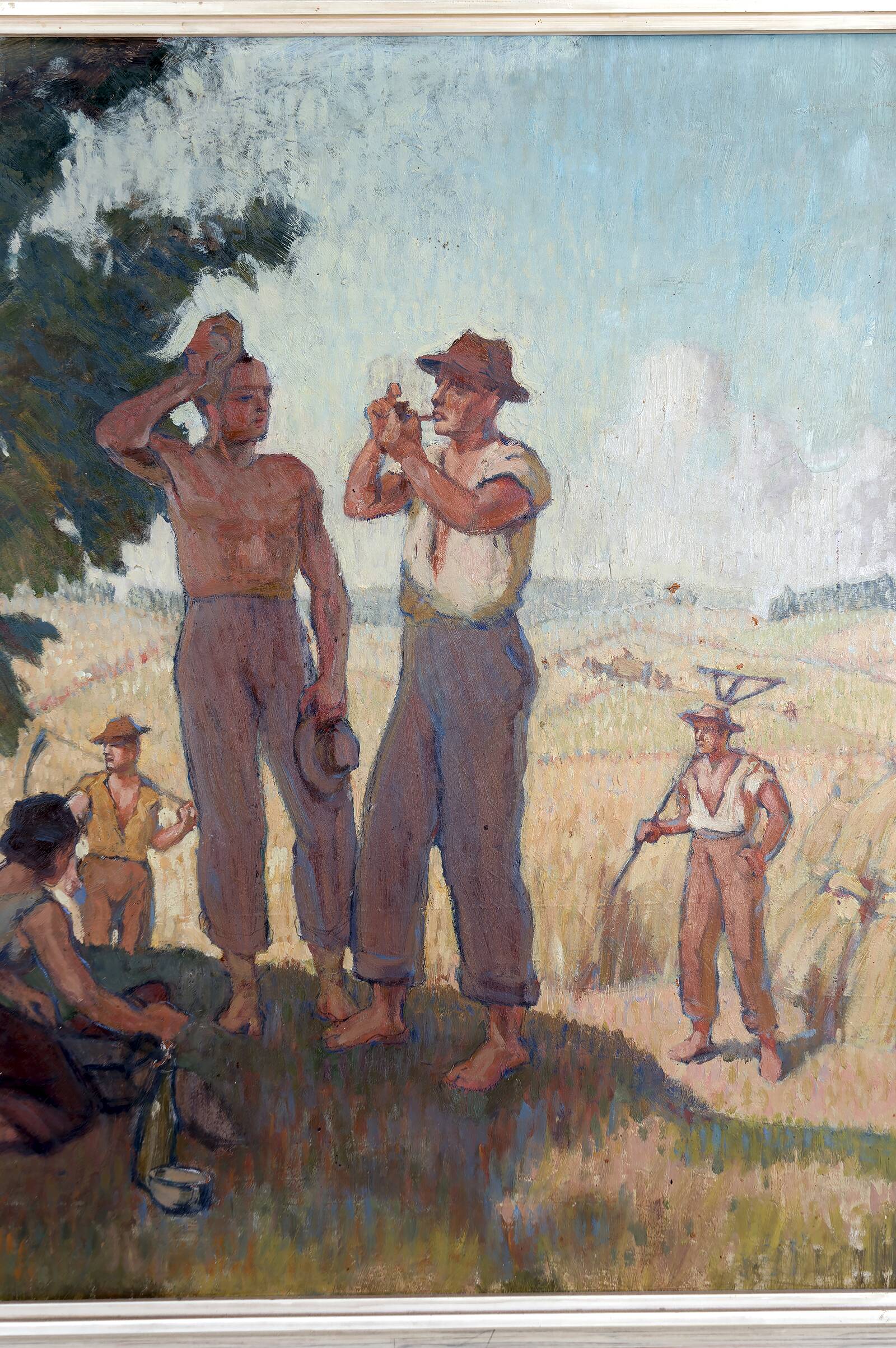 Oil on isorel panel – The Harvesters at Rest c. 1930–1940