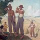 Oil on isorel panel – The Harvesters at Rest c. 1930–1940