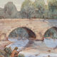 Watercolor painting "the fisherman, lively river landscape"