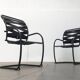 Set of vintage Italian postmodern cantilever armchairs Canasta by Heron Parigi for Heron Parigi Design.