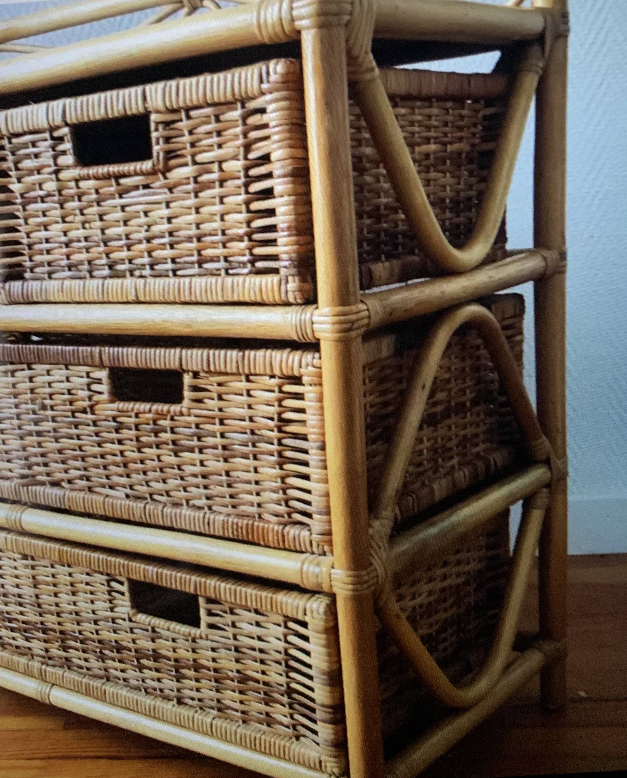 Rattan chest of drawers